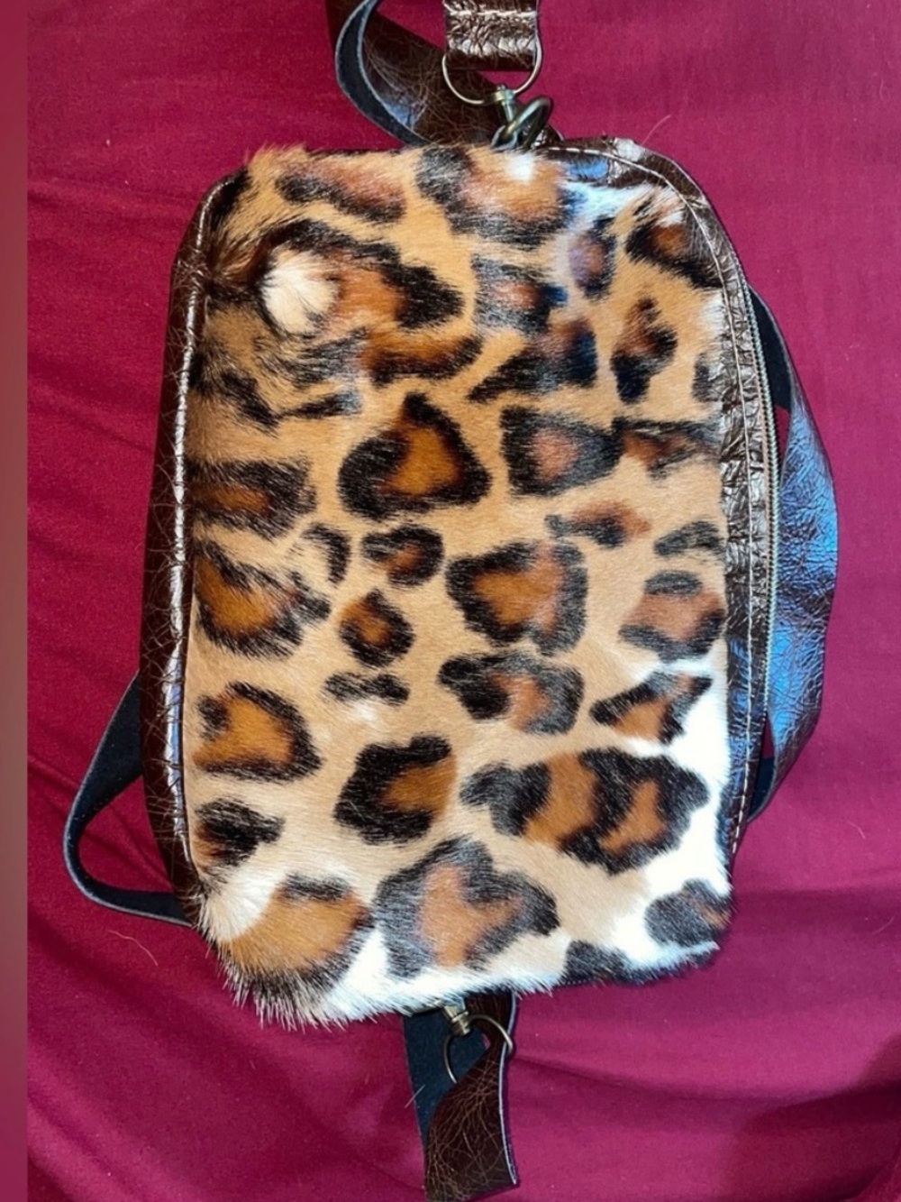 New leopard hide/leather “bum bag”